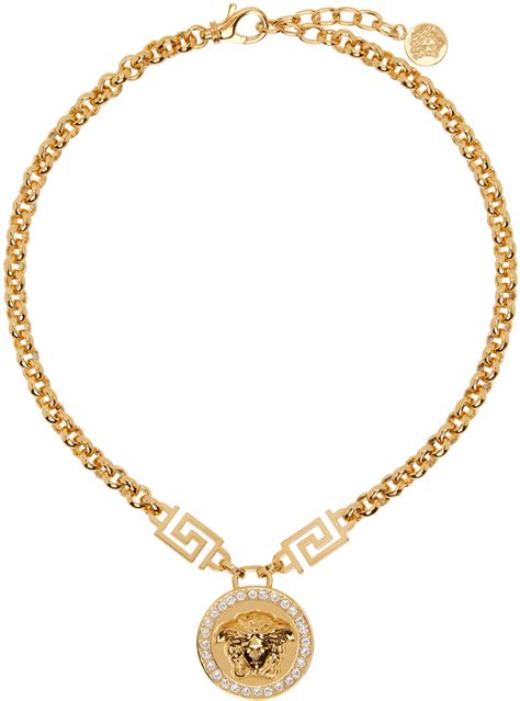 Versace: Gold 'La Medusa' Necklace 